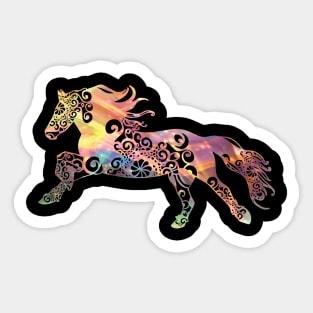 Running Horse Mandala Magical Color Light Art Sticker